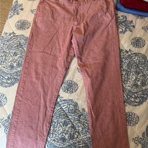 J. Crew Stretch Men's Linen Pants in Salmon Pink